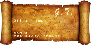 Giller Timon névjegykártya